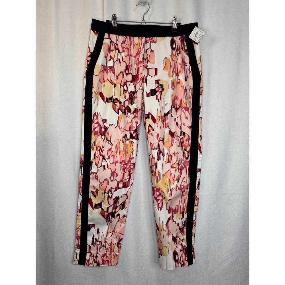 361. Donna Karan New York NWT Abstract Floral Ankle Pants Size 10 - Picture 2 of 8